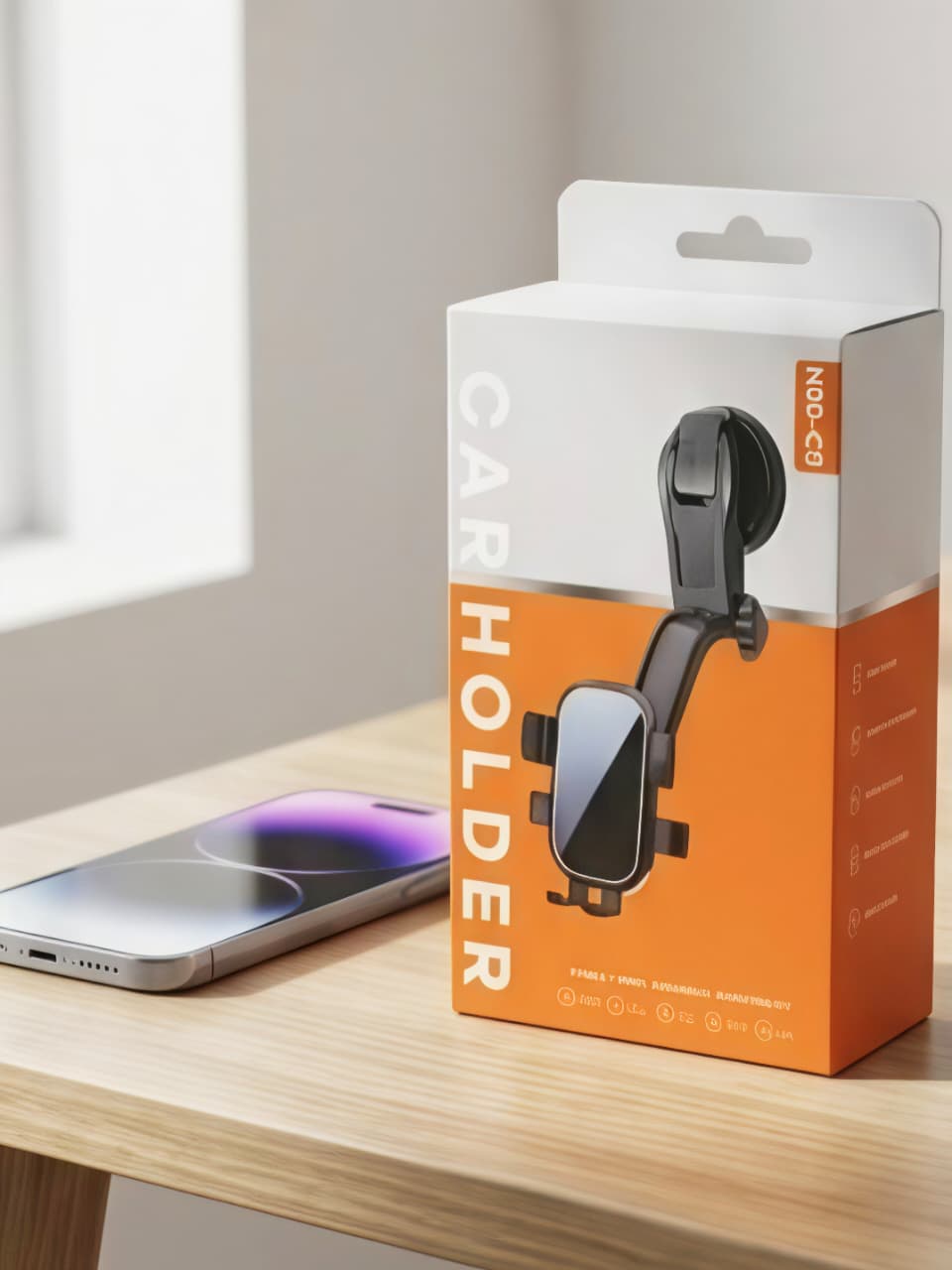360° Vacuum Suction Car Phone Holder | Dashboard & Windshield Mobile Mount