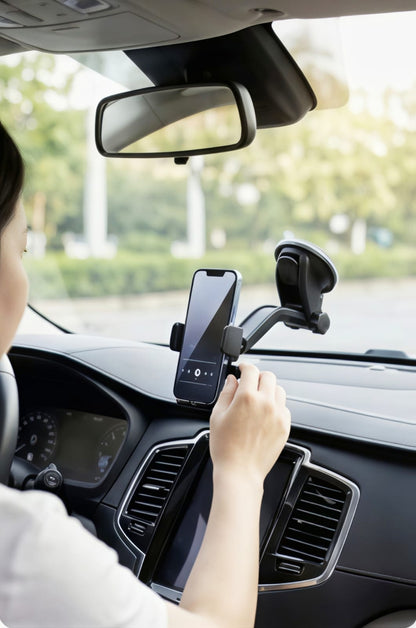 360° Vacuum Suction Car Phone Holder | Dashboard & Windshield Mobile Mount
