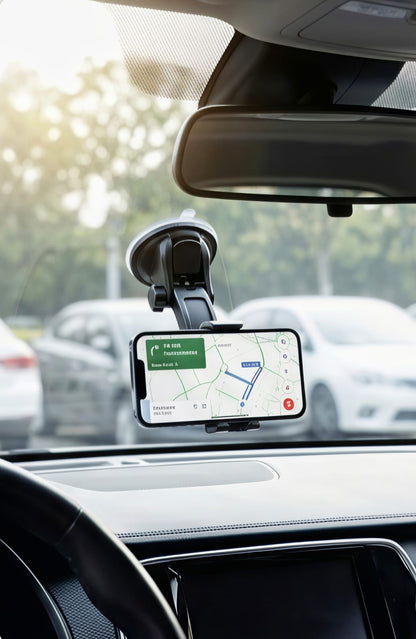 360° Vacuum Suction Car Phone Holder | Dashboard & Windshield Mobile Mount